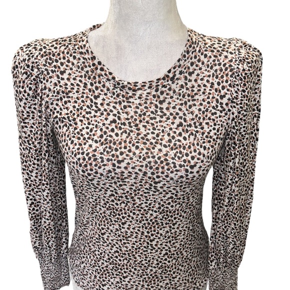 Nation LTD Loren Spotted Smocked Puff Balloon Sleeve Tee - XS - Picture 7 of 16